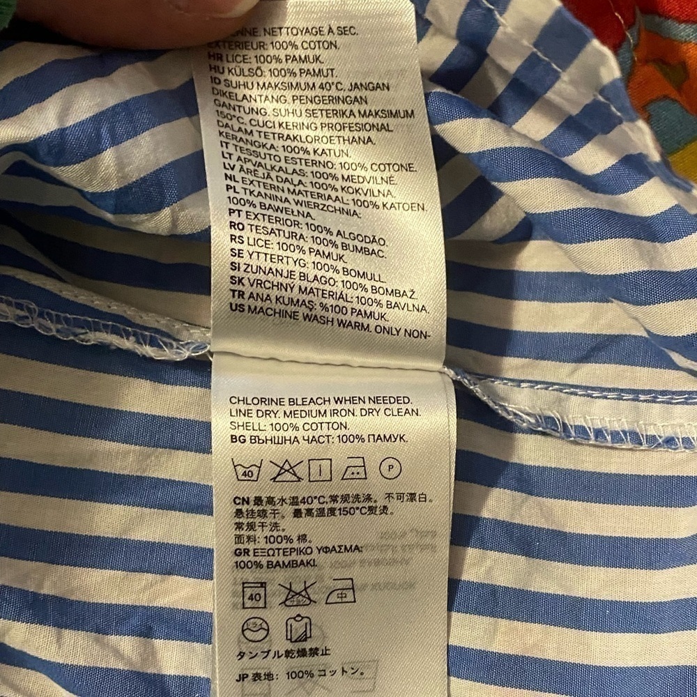 H&M Blue and White Stripe Peplum Skirt Size 6 - Picture 5 of 6